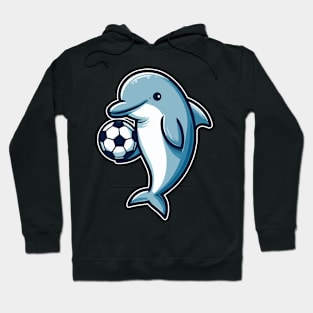Dolphin Soccer player with Soccer ball Hoodie